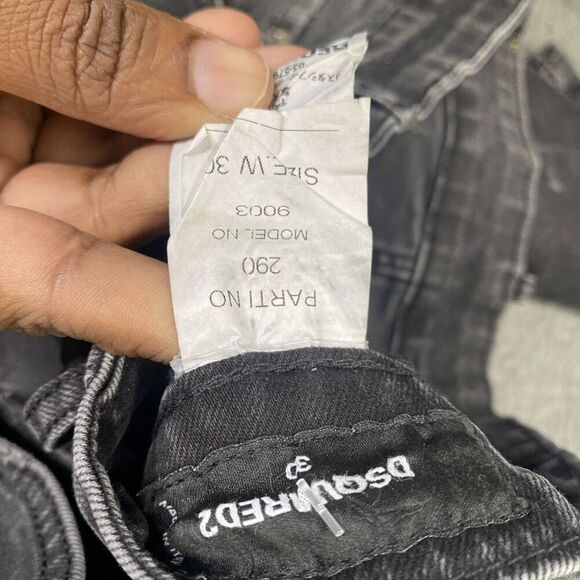 Dsquared2 Jeans Mens 30 Black Distressed Paint Splatter Slim Fit Made in Italy - Picture 8 of 15